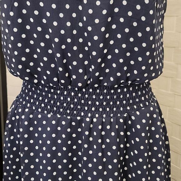 BRAND NEW MSK POLKA-DOT MIDI FIT &FLARE SCUBA NECK CHIFFON DRESS - Picture 8 of 16